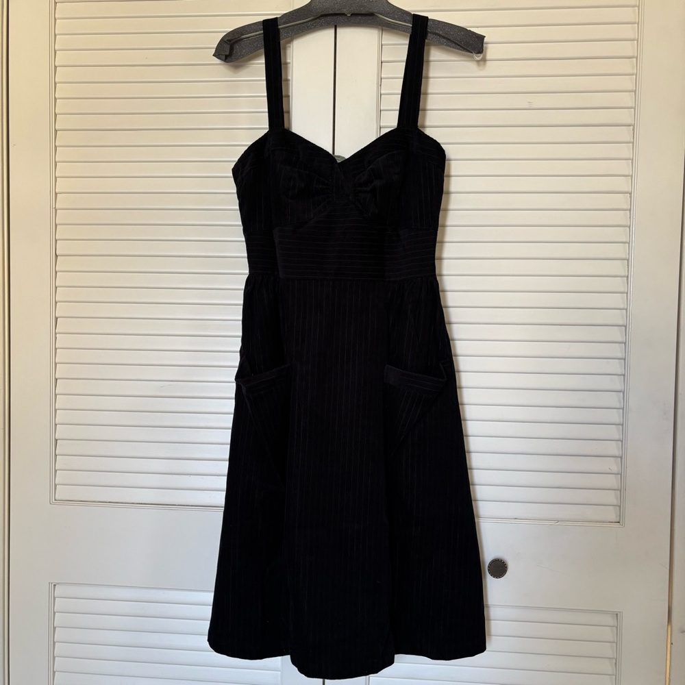 Anthropologie Maple Black Sweetheart Knee-Length Cocktail Dress